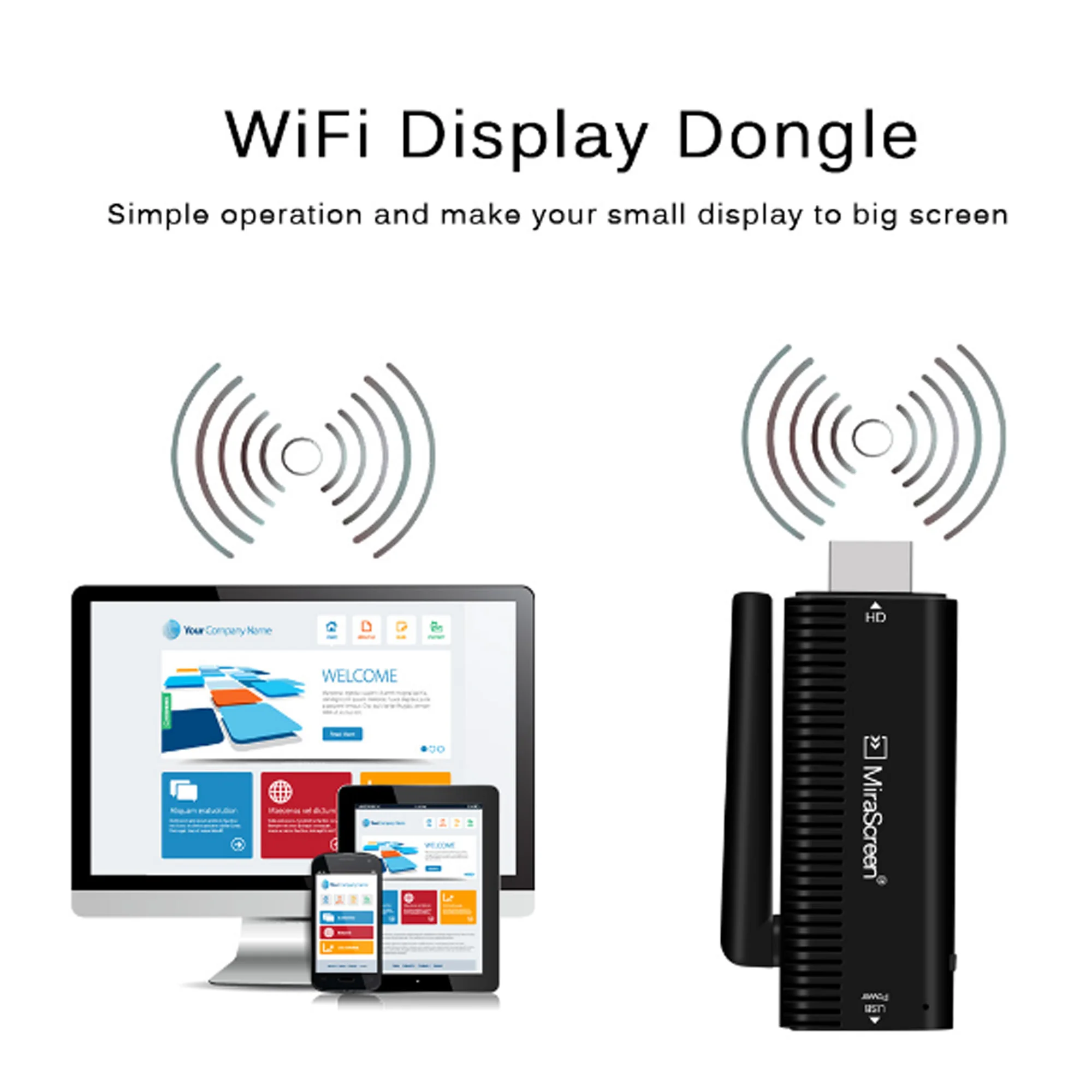 MiraScreen беспроводной WiFi Дисплей usb модем для ТВ Miracast DLNA приемник BBC|Беспроводные
