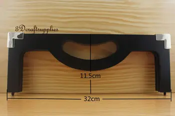 

Black wood purse frame 12 1/2 inch x 4 1/2 inch (purse making supplies) M119