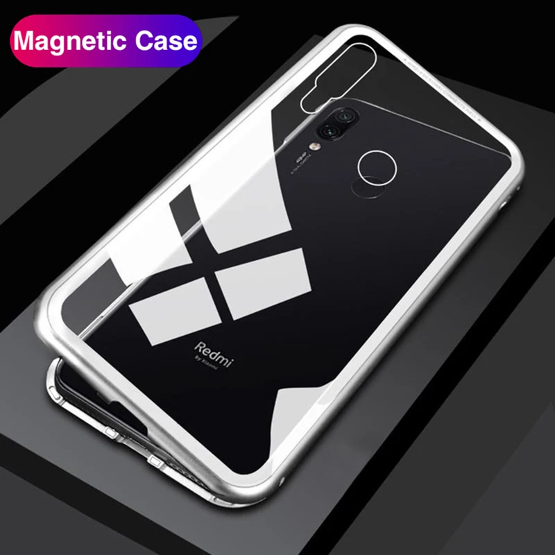 

Magnetic Phone Case For Xiaomi Redmi Note 7 6 Pro 5 Glass Back Cover For Xiomi Xaomi Red mi Note7 Note5 Note6 Metal Magnet Coque