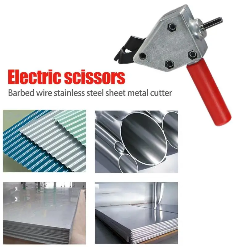 

Metal Cutting Electric Scissors Sheet Nibbler Cutter Tool Saw Drill Attachment Aluminum Alloy Steel Plates Cutting Tool
