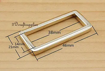 

Rectangle Rings webbing Belt buckle alloy light gold 1 1/2 inch 10pcs U147