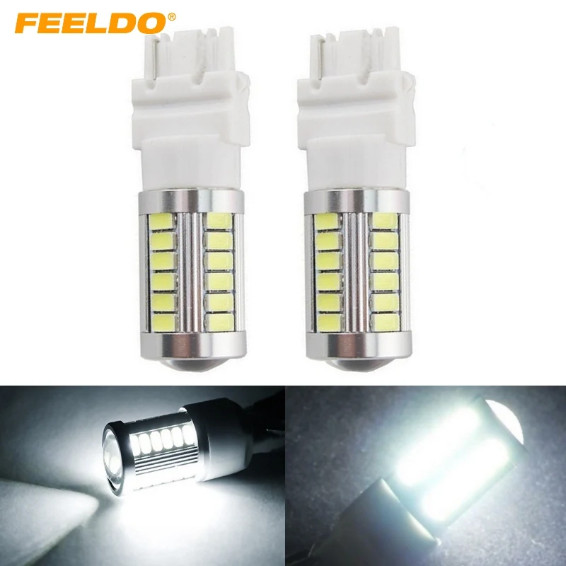 

FEELDO 2Pcs White 3156/3057/3155/3357/3457 33SMD 5630 Chip Car LED Light Turn Light 12V #FD-1077