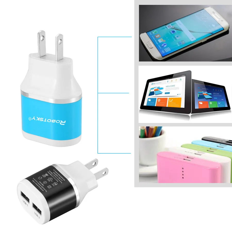 العالمي 2 منفذ usb شاحن السفر الجدار شاحن محول الولايات التوصيل الذكية الهاتف المحمول تهمة المحمولة ل فون الروبوت اللوحي