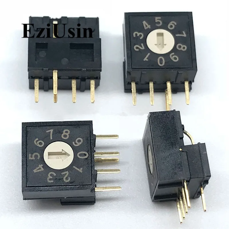 

0-9 10 Rotary Coding Knob Switch DIP 5pins no Shank 4:1 PCB Switching RV4A-10R-V-B 5p