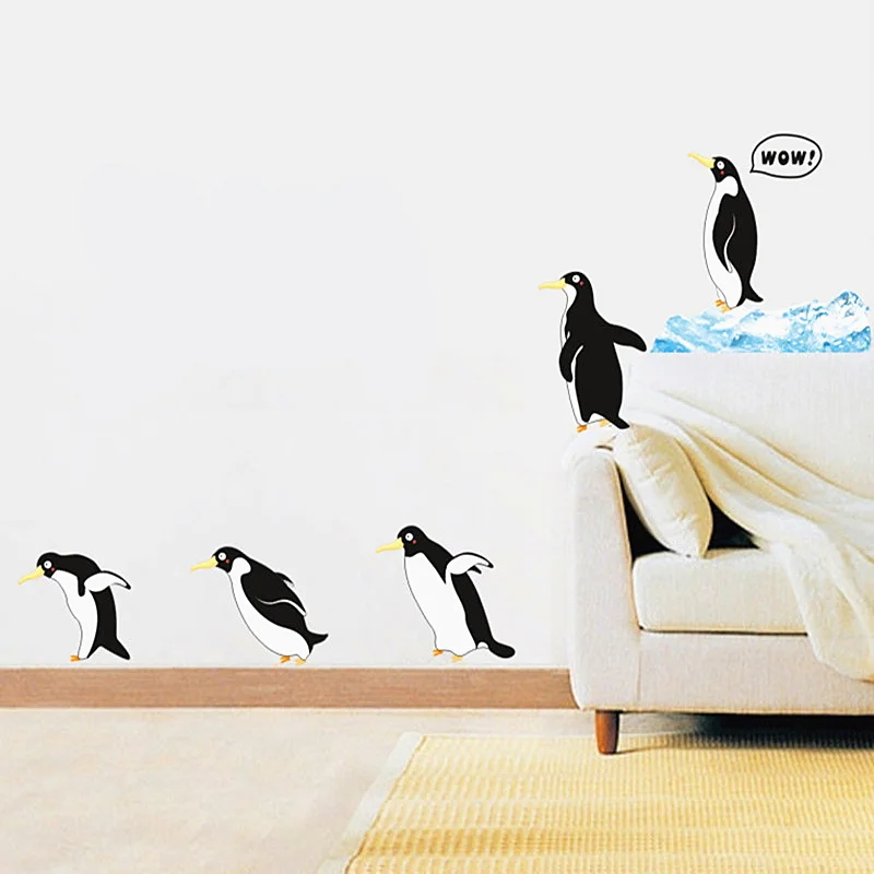 

Newest Penguin Wall Sticker For Kid's Room Home Decoration Accessories Cartoon Animal Sticker Wall Decals Home Decor On the Wall