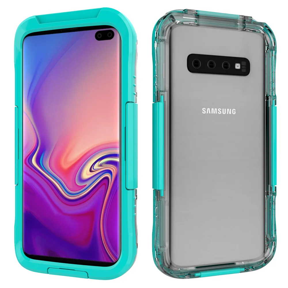 IP68 Водонепроницаемый чехол для samsung Galaxy S10 S9 S8 плюс S10e S7 S6 edge Note 10 9 8 5 под водой защитный чехол для телефона для подводного плавания чехол - Цвет: Светло-голубой