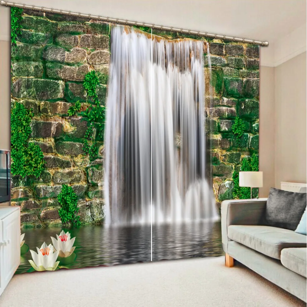 Занавески Водопад на заказ 3d-занавески с изображением пейзажа для гостиной
