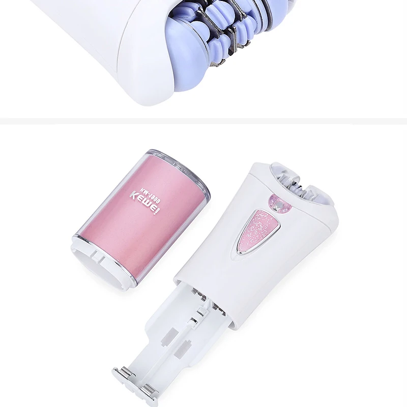 Woman's Epilator Battery Hair Removal Machine Electric Lady Shaving Trimmer Hair Remover with LED Light 40D