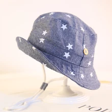 Модная одежда для детей, Детская мода Панама с принтом со звездой летние Кепки Маленький ковбой хлопок Обувь для мальчиков и Обувь для девочек Панама Защита от солнца Hat