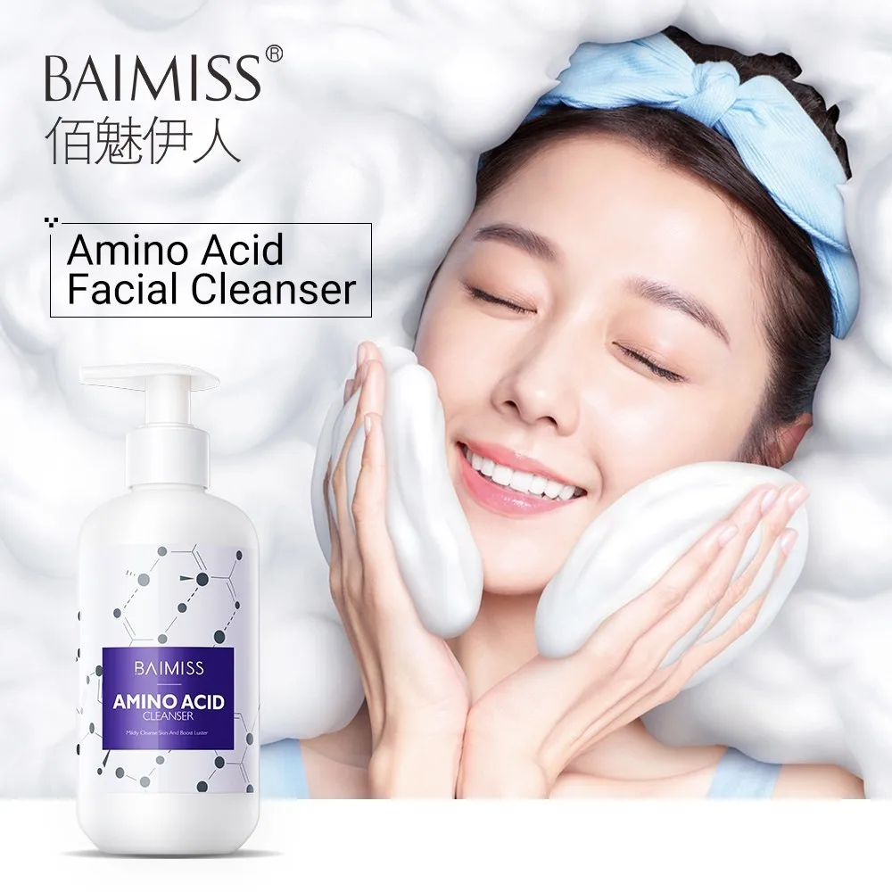 

BAIMISS Face Cleaner 220g Amino Acid Face Wash Facial Acne Makeup Remover Moisturizing Hydrating Remove Whitening Skin Care