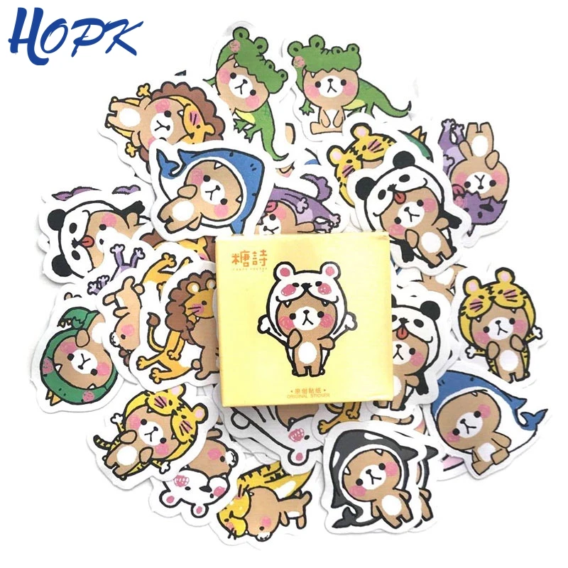 

45 Pcs/Set Cute Bear Stickers Planner Decoration Diy Scrapbooking Label Journal Sticker Stick Album Kawaii Stationery