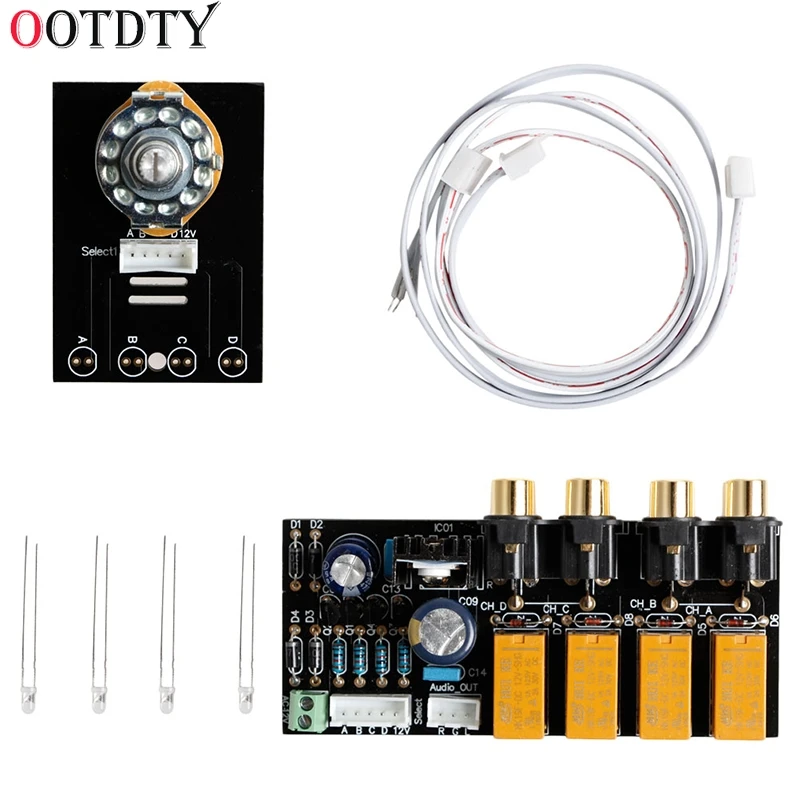 

OOTDTY DIY Board Relay Switch Signal Selector for Audio Input Signal Amplifier Board