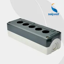 Серый чехол кнопочный переключатель Управление коробка, управление станции 5 отверстий Кнопка протектор Box 198*68*54 мм