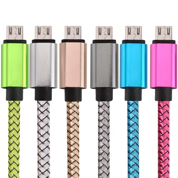

1m 2m 3m Braided Fabric micro V8 5pin usb cable Accessory Bundles for samsung s4 s6 s7 htc lg sony