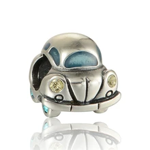 Coche esmalte Con El Cristal de la CZ Piedra Granos Del Encanto Fit Pandora encantos de Plata 925 Pulsera Original Nueva DIY para La Joyería haciendo