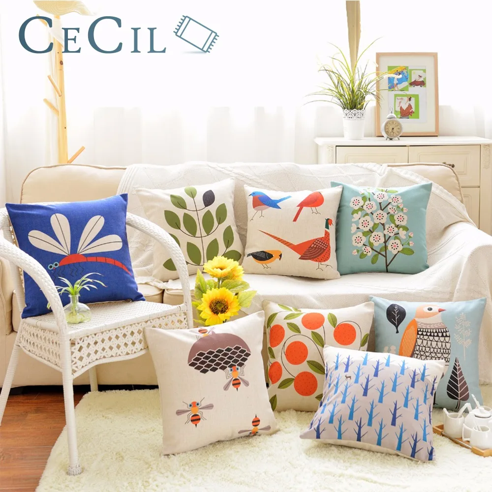 الشمال الرعوية غطاء الوسادة الطيور النحل شجرة زهرة الطباعة وسادة مقعد النسيج كنبة مكتب السرير القلب المخدة ديكور المنزل الشمال الرعوية غطاء الوسادة الطيور النحل شجرة زهرة الطباعة وسادة مقعد النسيج كنبة مكتب السرير القلب المخدة ديكور المنزل