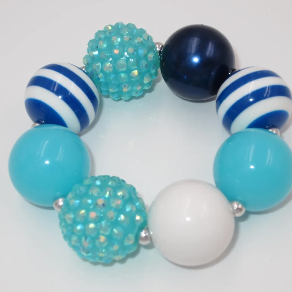 New Item Girls Bracelets Kids Chunky Strand Bracelet Bubblegum Acrylic Beads Elastic Bracelet