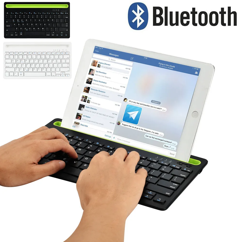 

Wireless Bluetooth keyboard For iPad Ultra Compact Slim Profile Wireless Multi-Device Keyboard Rechargeable Keyboards l122#3