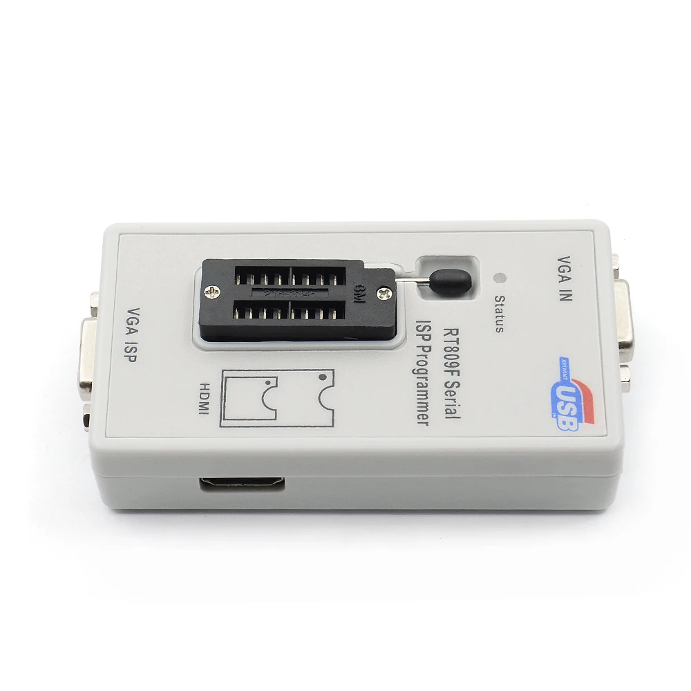 RT809F Serial ISP Programmer with 12 adapters, 1.8v adapter, SOP8 test clip and EDID cable