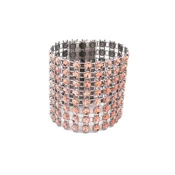 

Wholesale 100Pcs/Lot Plastic Rhinestone Wrap Champagne Napkin Ring Napkin Chair Buckle Hotel Wedding Supplies Home Decoration