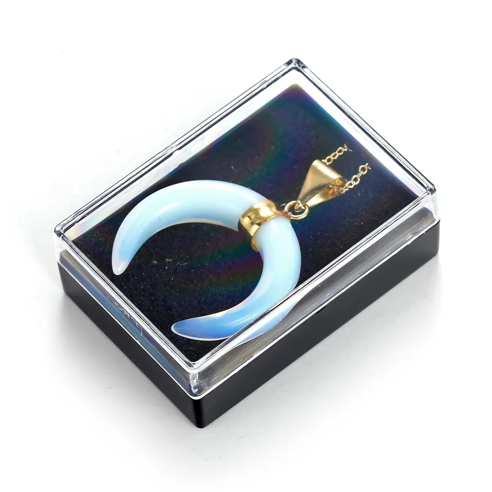 Кулон ASHMITA из натурального хрусталя в форме рога быка Женское Ожерелье 12 шт.