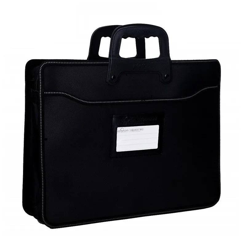 A4 Handbag Briefcase File Bag Office Bag Belt Pocket Document Bag Black