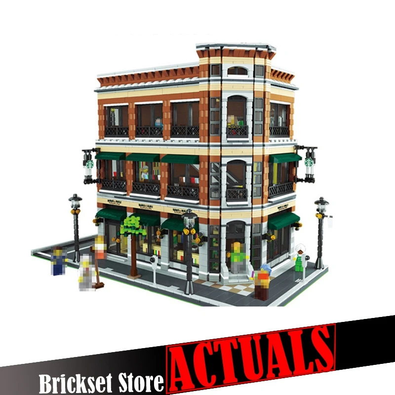 

In Stock LEPIN 15017 4616Pcs Bookstore Cafe Model Building Kits Blocks Bricks Toy Gift Educational Children Day's Gift Creator