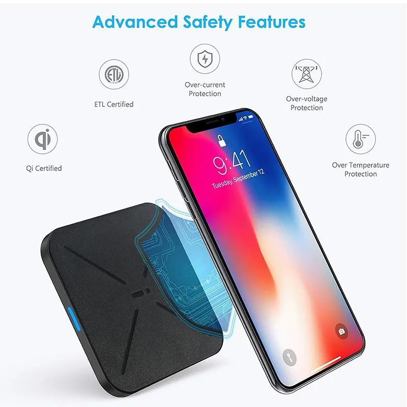 

5W Qi Charging Station Cradle Qi Standard Wireless Charger Stand Pad For IPhone 8/8 Plus/X