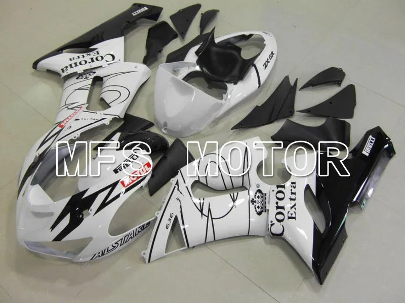 

Motorcycle Part For Kawasaki NINJA ZX6R 2005 2006 05 06 Injection ABS Fairing Kits NINJA ZX 6R 05 06 - Corona - White/Black