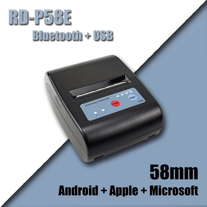 Новое поступление! RD-P58E 58 мм Мини Термальный чековый принтер Bluetooth термопринтер портативный принтер для pos системы супермаркета