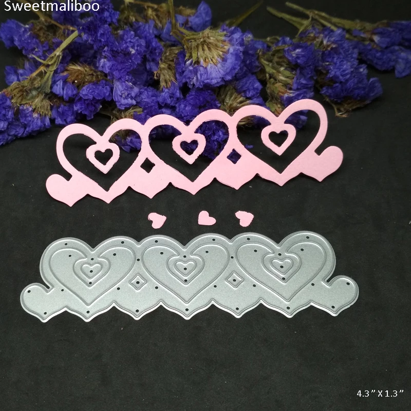 Buy Stamps Scrapbooking Dies Heart Border Edge Metal