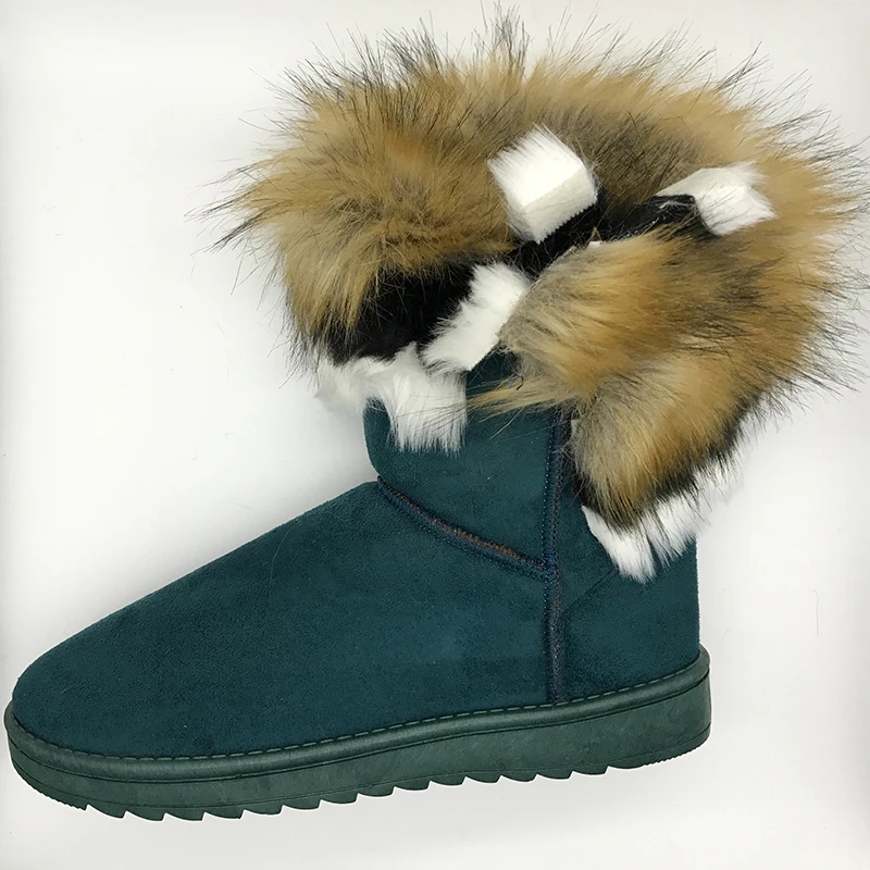 COVOYYAR/женские зимние ботинки теплая зимняя обувь ботильоны с искусственным лисьим мехом г. Модная удобная обувь женская обувь без шнуровки, размер 40, WBS535 - Цвет: Синий