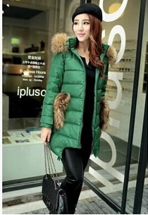 

down coat  winter new authentic bag hairy long-sleeved hooded down jacket women down jacket coat