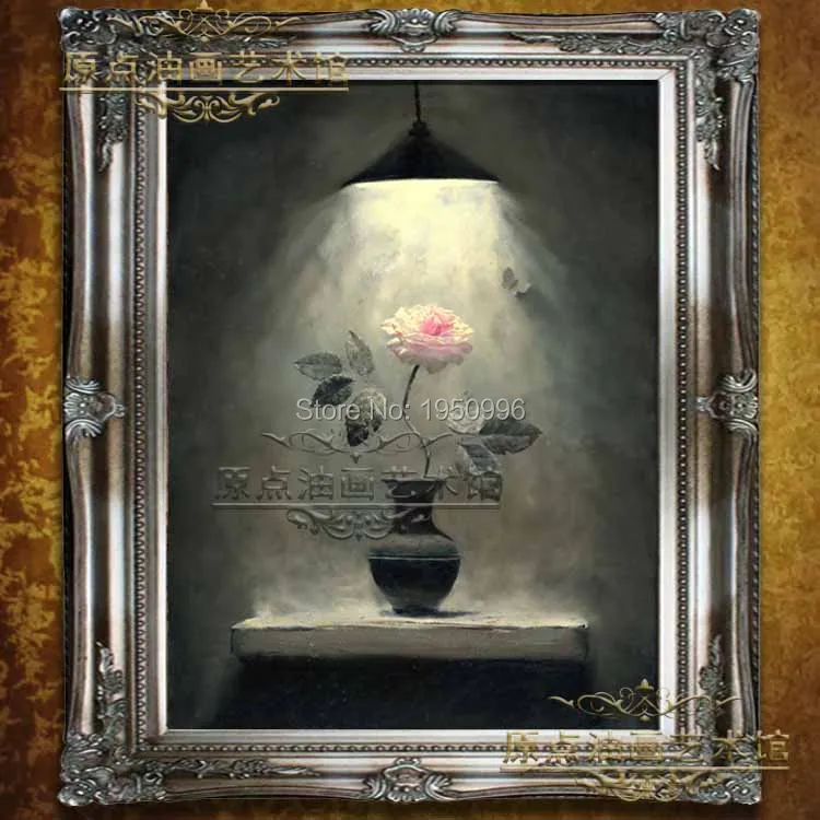 

Красивые цветы без оправы, розовая роза, элегантная картина, картина маслом на холсте, домашнее украшение, картина, искусство на стену