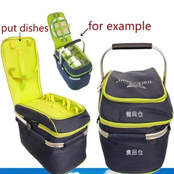 

Trackman Camping Outdoor Picnic Basket Portable Folding Large Picnic Bag Basket Food Storage Bags Picnic Handbags Lunch Box