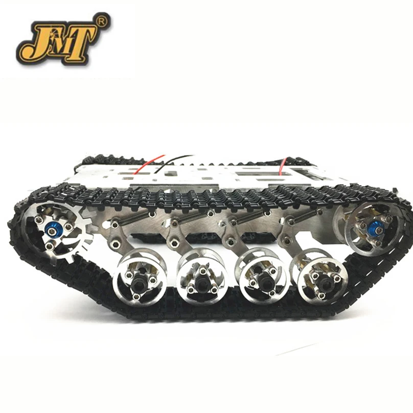 JMT Alloy Aluminum Car Chassis Smart Robot Big Tank Chassis with Motors for DIY Remote Control Robot Car Toys