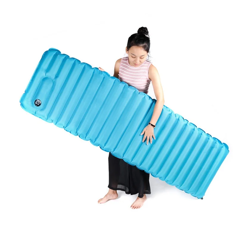 

Outdoor Inflatable Camping Mat Cushion Sleeping Bag Mat Fast Filling Air Moistureproof Camping Mat With Pillow Sleeping Pad