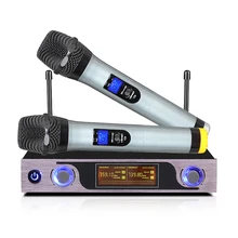 Дешевый UHF беспроводной микрофон с ЖК-дисплеем двойной беспроводной набор микрофонов MU-589 для студийной звукозаписи ТВ-приставка аудио микшер