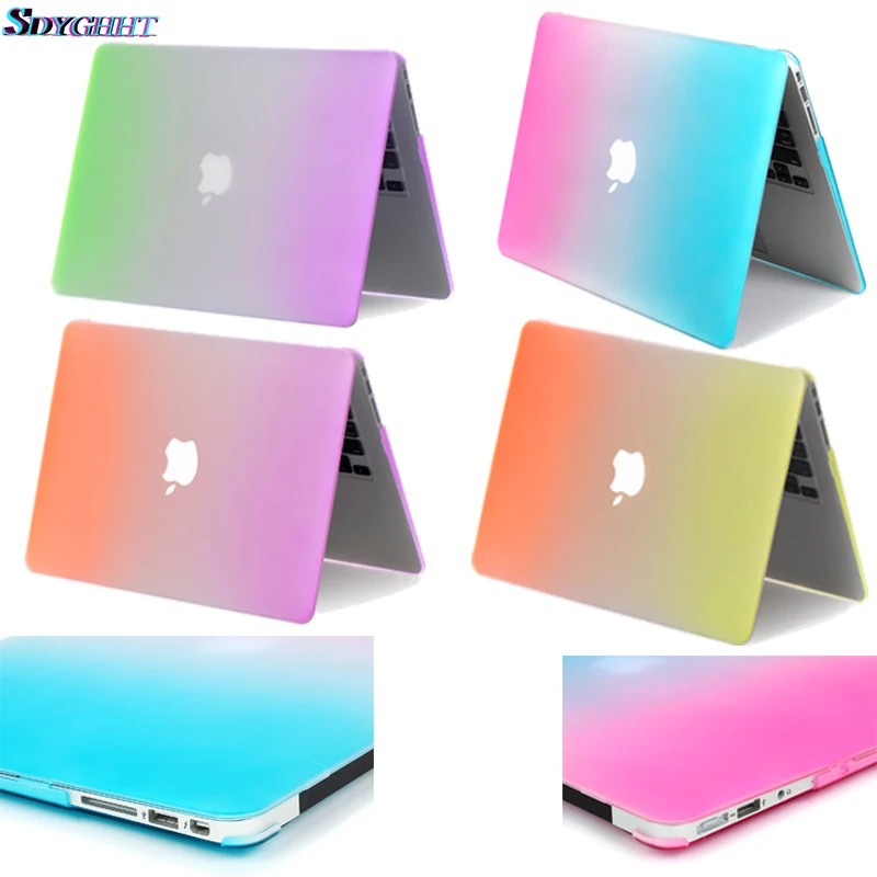 Радужный матовый чехол для Macbook Air 11 13 Pro 15 retina 12 дюймов Новый Ppro Touchbar A1706 протектор |