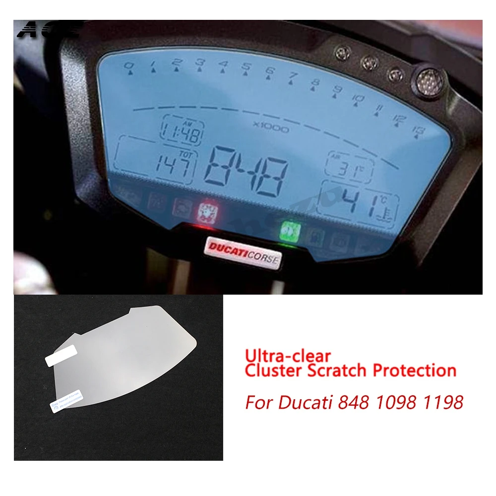 

ACZ Motorcycle Clear Cluster Scratch Film Dashboard Screen Protector Cluster Scratch Protection Films For Ducati 848 1098 1198