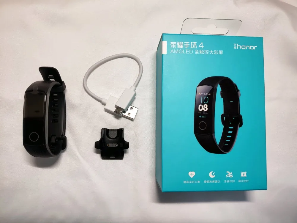 Умный Браслет huawei Honor Band 4 Amoled, цветной сенсорный экран 0,95 дюйма, для плавания, для обнаружения сердечного ритма, сна, для xiaomi