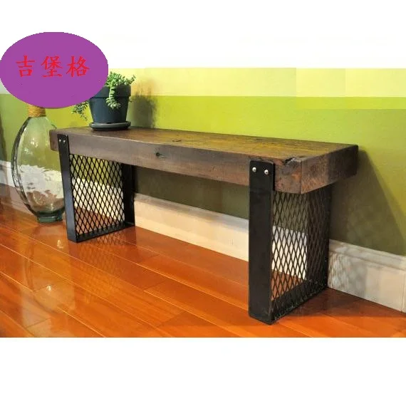 Retro Rustic Wood Furniture Wrought Iron Benches Steel Chair To Do Retro Rustic Wood Furniture Wrought Iron Benches Steel Chair To Do The Old Wooden Bench Stool Changing His Shoes Long