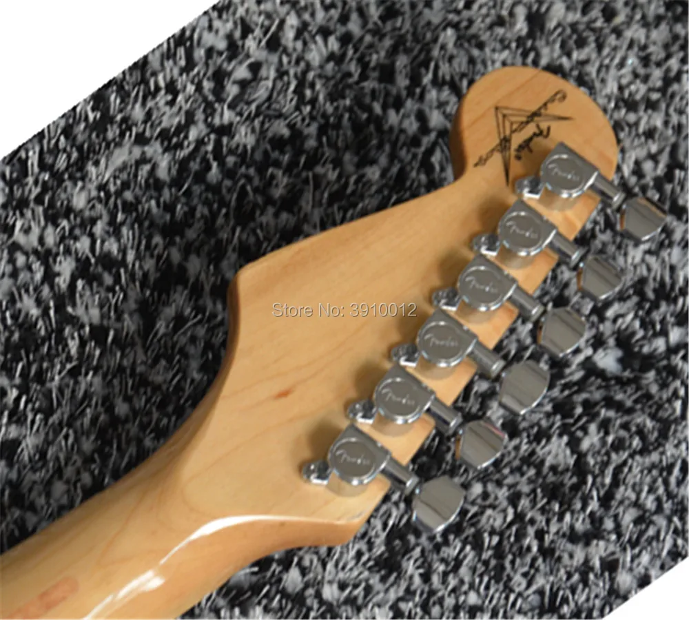 factory direct ST electric guitar metal green with yellow stripes to do the old signature models can be customized colors