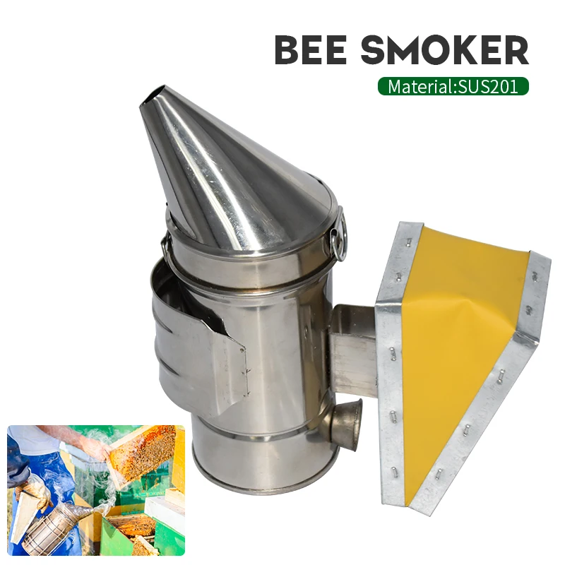 Пчеловодство курильщик оборудование из нержавеющей стали улейная коробка инструмент для пчеловодства пчелы ручной генератор дыма с вешалкой-крючком инструменты