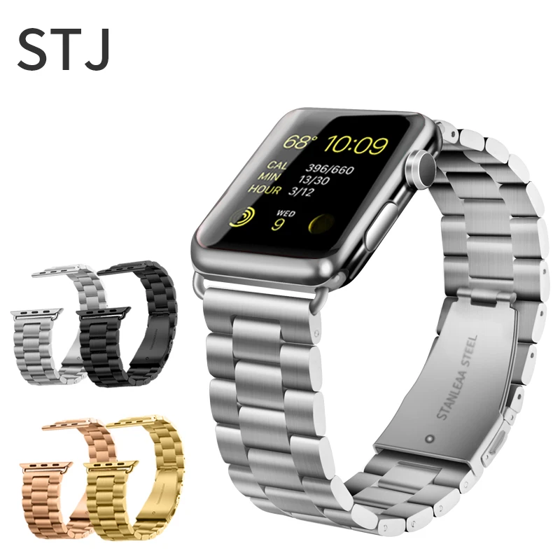 STJ Brand Stainless Steel Strap for Apple Watch Band Series 3/2/1 38mm 42mm Metal Sport Watchband for iwatch series 4 40mm 44mm STJ Brand Stainless Steel Strap for Apple Watch Band Series 3/2/1 38mm 42mm Metal Sport Watchband for iwatch series 4 40mm 44mm