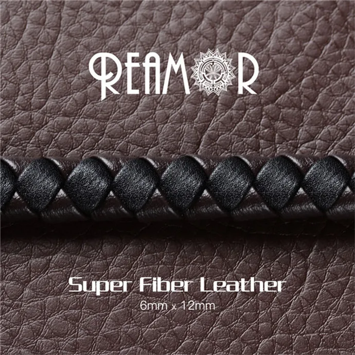 REAMOR 12*6 мм черный смешанный коричневый красный супер волоконный плетеный кожаный веревочный DIY браслет PU широкие кожаные шнуры для изготовления ювелирных изделий - Цвет: Mixed Brown
