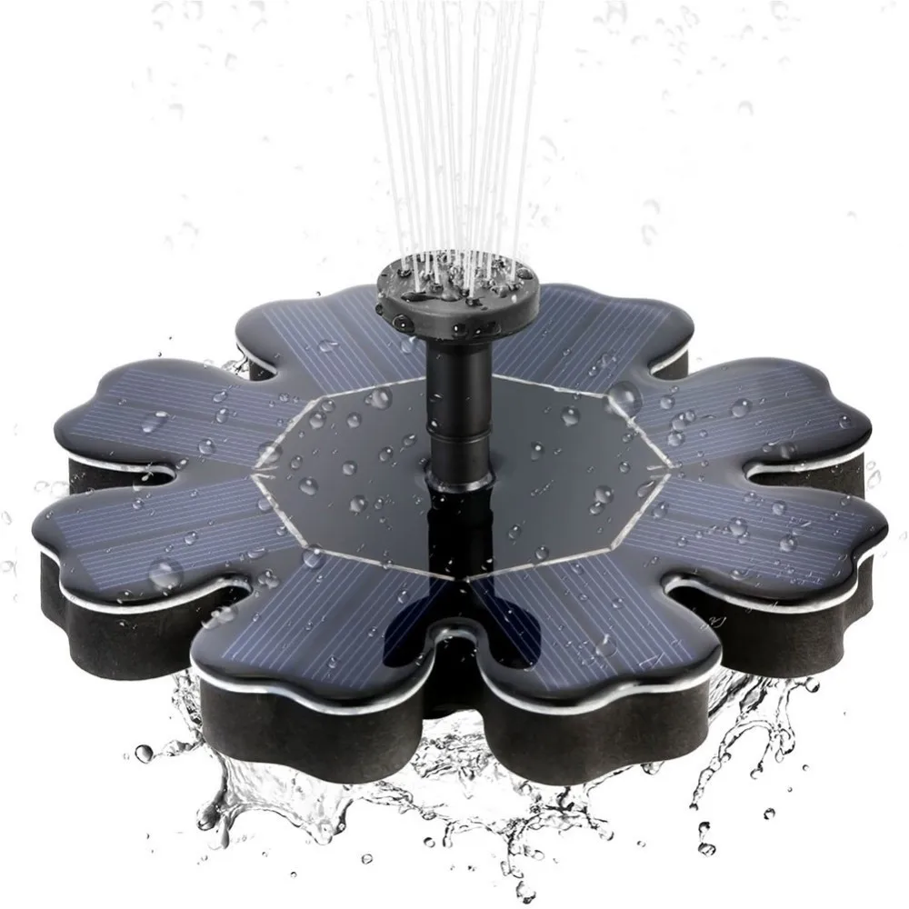 3 Types Solar Fountain Water Fountain Flower Round Shaped Garden Decoration Electric Fontaine Solaire Waterfall Bird Bath Pump