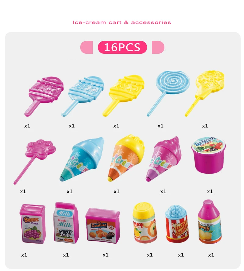 Ролевые игры моделирование маленькие тележки девочка мини конфеты корзину Мороженое магазин супермаркет детские игрушки играть дома детские игрушки