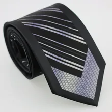 YIBEI coahella Ties Border черный с серебристыми серыми диагональными полосками галстук мужской шеи галстук повседневный бизнес свадебное платье ручной работы