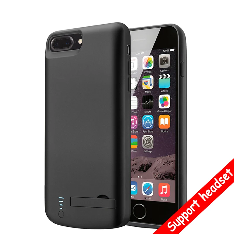 

Support Audio External 8000mAh Power bank Pack backup battery Charger Case For iPhone 7 8 Plus Cover Charging Music 2in1